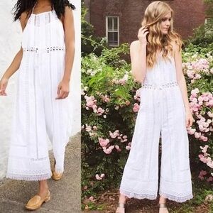 NWOT Free People Sydney Sky Jumpsuit - Crochet Lace Size Large Z419